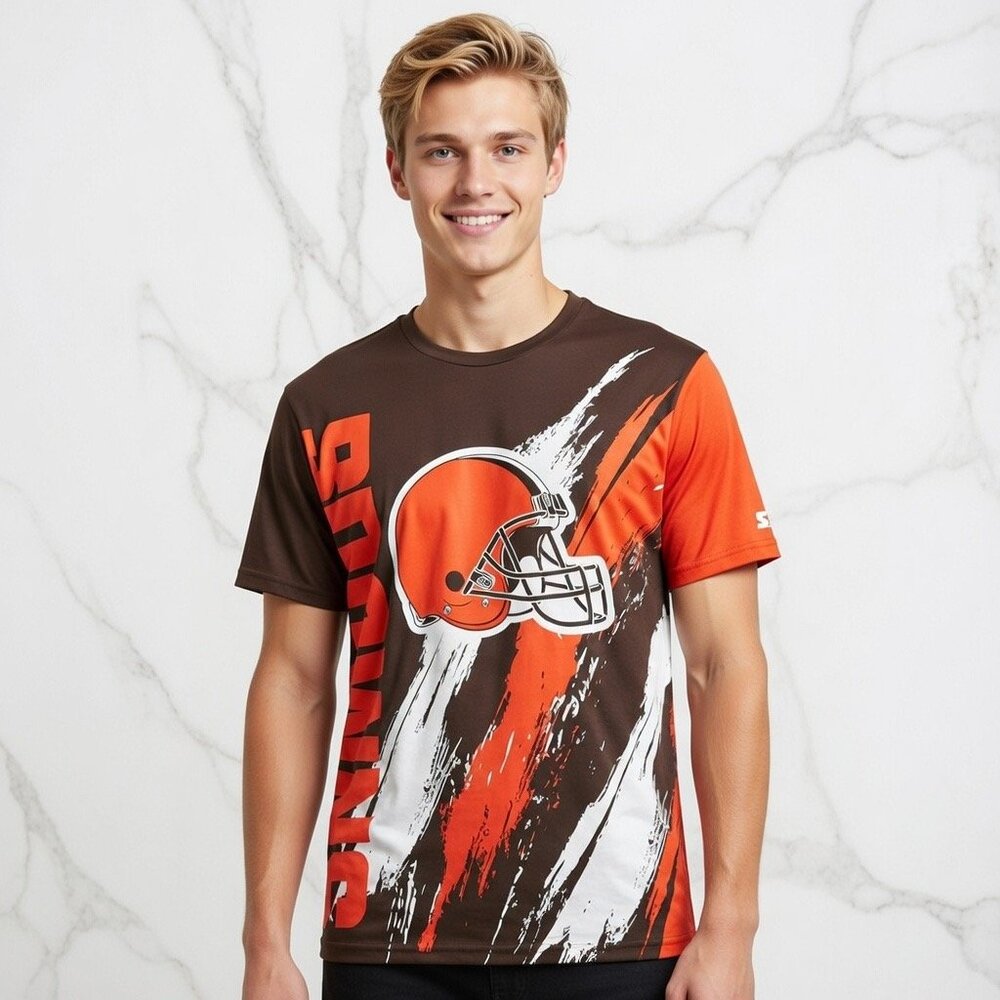 Starter Men's Cleveland Browns Graphic Short Sleeved Tee, Size XL‎